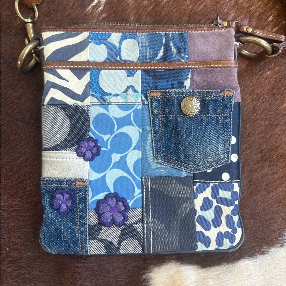 Coach Denim Patchwork Crossbody Bag